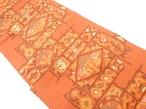 本場筑前博多花に抽象模様織出し名古屋帯